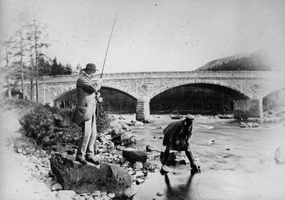 General Grey Fishing at the Bridge of Dee, c.1892 by English Photographer